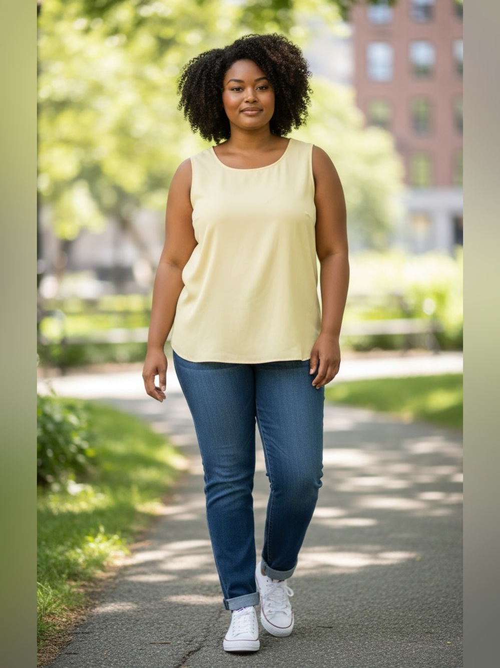 Alia Light Yellow Sleeveless Tank
